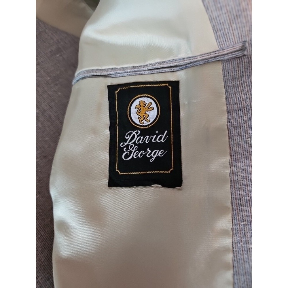 Vintage Elder-Beerman David George Suit Jacket & Vest Light Gray 40 L - Picture 9 of 12